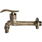IDOLPACK Grifo Exterior de Alta Resistencia en Bronce Antiguo - Conector de Manguera de Jardín de Un Solo Agujero, Pico Roscado /EU, Dispositivo de Riego de Césped de Aleación Duradera, Compatible con Tubería de Fuente (Herrajes) - Image 2