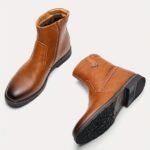 Botas de Nieve para Hombre, Cremallera Interior, Parte Superior de PU, Decoración Metálica, Forro Polar Interior, Cálidas y Cómodas, Suela de Goma, Antideslizantes y Resistentes al Desgaste - Image 11