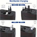 1 Pieza, Adaptador De Viaje Con Certificación De Cumplimiento, Enchufe De EE. UU/UE/Reino Unido/Au, Diseño Todo En Uno Mundial, Cargador De Pared Para Teléfono Y Tableta Con Interfaz Universal, Cubre Más De 150 Países, Compatible Con IPhone, Samsung, Xiaomi, Para Android, IPad, Automóvil, Regalo Ideal Para Vacaciones - Image 7