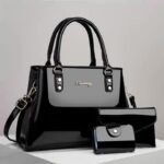 Nuevo Conjunto de Tres Piezas de Moda Casual para Mujer 2024, Bolso de Mano Brillante Patentado de Gran Capacidad, Bolsos Tote Multicapa, Bolsos Cruzados, Bolsos de Hombro Versátiles para Madres de Edad Media - Image 13