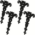 4 bisagras en T de alta resistencia - Metal negro vintage, extremo con recubrimiento en polvo y tornillos incluidos para puertas de granero - Image 3