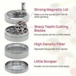 Molino y triturador de aleación de zinc de 5.4 mm: Diseño de 4 capas anti-obstrucción con mango de metal - Adecuado para hierbas/sal de roca | Triturador manual de bolsillo para camping y cocinas | Resistente al óxido, no necesita baterías - Perfecto para camping al aire libre - Image 11