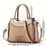 Bolso para Madre, Bolso Familiar para Mujer con Diseño de Cocodrilo Patente, Bolso de Moda Versátil y Popular de Hombro Cruzado, Regalo de Acción de Gracias - Image 3