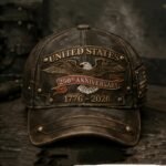 Gorra de béisbol vintage desgastada - Celebración del 250 aniversario de EE. UU. 1776-2026, sombrero patriótico con estampado de águila americana y remaches de metal, gorra de camionero retro, unisex, perfecta para celebraciones del Día de la Independencia, uso diario - Image 6