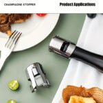 Tapón para Vino y Champán con Cierre a Presión Translúcido - Tapa de Botella Reutilizable para Vino Espumoso, Cava y Prosecco - Grado Alimenticio, Plateado para el Día de San Valentín y Suministros para las Fiestas de Pascua - Image 4