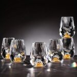 6 vasos elegantes de vidrio para shot con detalles de hojas doradas - Vasos de 15 ml/0.5 oz para mezcal/tequila, reutilizables, lavables a máquina, perfectos para regalo del Día del Padre - Image 5