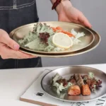 Juego de platos de acero inoxidable para barbacoa, pollo frito, plato de carne, bandeja de almacenamiento de frutas y verduras, plato de postre para pastel de fiesta, 6 uds. - AliExpress 15 - Image 3