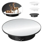 Soporte de exhibición eléctrico rotatorio de 3 velocidades, espejo giratorio de 360 grados, soporte para joyería, batería/alimentación USB para fotografía - Image 5