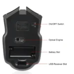 Ratón óptico inalámbrico para ordenador, accesorio con receptor USB para PC y portátil, 2,4G, 1600DPI, 6 botones - Image 3