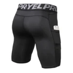 Pantalones cortos deportivos para hombre, pantalones cortos de compresión para correr con bolsillo, pantalones cortos de entrenamiento de secado rápido para gimnasio, mallas deportivas para Fitness para hombre - AliExpress 201768104 - Image 4