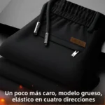 Pantalones informales de pierna recta para hombre, pantalones deportivos de moda de invierno con forro polar, pantalones depo... - Image 5