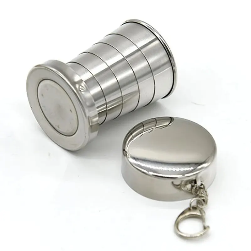 S1e1b9a50a1cf4a8fb16af6761123e561E.webp Tazas telescópicas portátiles de acero inoxidable y Metal para acampar al aire libre, tazas plegables, tazas para bebidas. - AliExpress 18 - Image 1