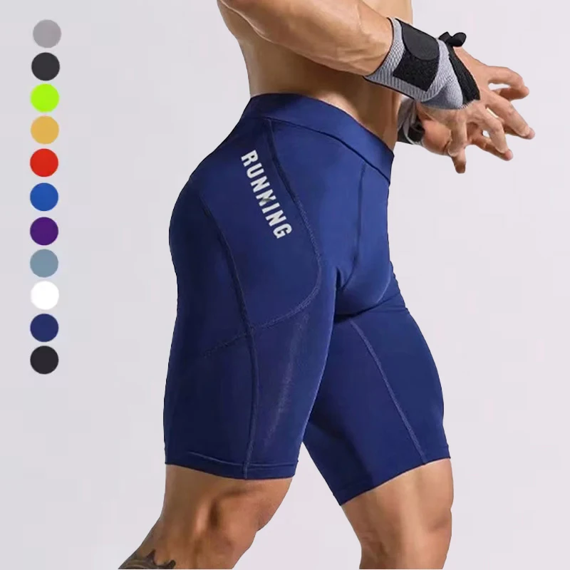 S2484435d790446798152341ccfecd9992.webp Pantalones cortos de culturismo para Hombre, bragas de gimnasio con entrepierna para entrenamiento físico, medias de compresión elásticas para músculos vivos, mallas ajustadas para Hombre - AliExpress 201768104 - Image 1