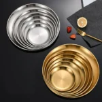 Juego de platos de acero inoxidable para barbacoa, pollo frito, plato de carne, bandeja de almacenamiento de frutas y verduras, plato de postre para pastel de fiesta, 6 uds. - AliExpress 15 - Image 4