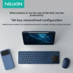Teclado inalámbrico Bluetooth plegable NILLKIN para tabletas iPad, teléfonos inteligentes y computadoras con panel táctil, diseño compacto y portátil - Image 3