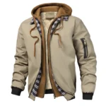 Chaqueta Cortavientos Cálida para Hombre, Otoño Invierno, Chaqueta Gruesa para Exteriores, Abrigo con Capucha para Senderismo, Parka Deportiva Térmica con Cremallera para Hombre - AliExpress 200000343 - Image 4