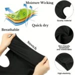 Pasamontañas de secado rápido, máscara deportiva de cara completa, gorros suaves y transpirables, casco de ciclismo, forro para correr, senderismo, capucha de pesca, 3 piezas - Image 4