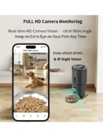 Alimentador automático para perros o gatos 5LSUS, cámara de 1080P con Control remoto, dispensador inteligente de comida para gatos, comedero automático para perros y gatos, accesorios para mascotas - Image 3