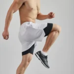 Pantalones cortos deportivos dos en uno para hombre, ropa deportiva transpirable e informal de secado rápido, de doble capa, para correr, M-3XL - AliExpress 200000343 - Image 3