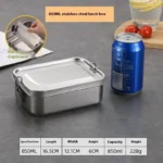 Caja Bento de acero inoxidable, fiambrera de Metal, contenedores de almacenamiento de alimentos con Clips bloqueables, cajas de aperitivos para el trabajo, la escuela - AliExpress 15 - Image 6