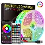 Tira de Luces Led RGB, 5m, 10m, 20m, 30m, luz Led para habitación con Control por aplicación, cinta Flexible, Luces, cinta Led para decoración de habitación y dormitorio - AliExpress 39