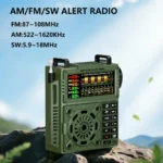 Radio portátil de banda completa, receptor de radio FM AM SW recargable, altavoz inalámbrico Bluetooth para exteriores con conector para auriculares, puerto USB TF - Image 2