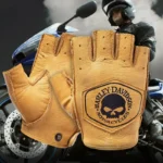 Guantes unisex de cuero artificial sin dedos, estilo punk, hip-hop, para conducir motocicletas, para fiestas, protección para las manos, para Harley Davidson - AliExpress 201355758