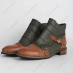 Botas medievales de tacón cuadrado para hombre, zapatos Retro de cabeza redonda, estilo renacentista victoriano - AliExpress 200000532 - Image 2