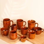 Tazas de madera hechas a mano con mango de madera de azufaifo, tazas con mango para cerveza, café, té de la leche, taza Natural hecha a mano para Bar de cocina - AliExpress 15 - Image 2