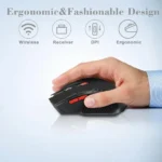 Ratón óptico inalámbrico para ordenador, accesorio con receptor USB para PC y portátil, 2,4G, 1600DPI, 6 botones - Image 6