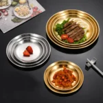 Juego de platos de acero inoxidable para barbacoa, pollo frito, plato de carne, bandeja de almacenamiento de frutas y verduras, plato de postre para pastel de fiesta, 6 uds. - AliExpress 15 - Image 5