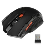 Ratón óptico inalámbrico para ordenador, accesorio con receptor USB para PC y portátil, 2,4G, 1600DPI, 6 botones