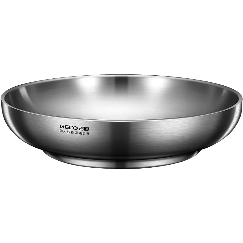 S89d4eff6177146229f9081129fb853894.webp Plato para banquete de acero inoxidable 304 ultragrueso, certificación LFGB, plato de cena con aislamiento térmico, vajilla para bebé resistente a caídas - AliExpress 15 - Image 1