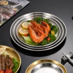 Juego de platos de acero inoxidable para barbacoa, pollo frito, plato de carne, bandeja de almacenamiento de frutas y verduras, plato de postre para pastel de fiesta, 6 uds. - AliExpress 15 - Image 6