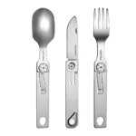 Juego de cubiertos para acampar ROXON 3 en 1, cuchillo, tenedor, cuchara, acero inoxidable, portátil y desmontable - Image 2