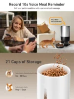 Alimentador automático para perros o gatos 5LSUS, cámara de 1080P con Control remoto, dispensador inteligente de comida para gatos, comedero automático para perros y gatos, accesorios para mascotas - Image 5