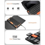 Teclado Inalámbrico Portátil de 59 Teclas con Panel Táctil Grande, Teclado Táctil Inalámbrico Bluetooth Recargable con Soporte de Cuero - Image 4
