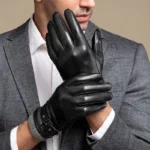 Guantes de Cuero Genuino para Hombre, Tacto y A prueba de Viento - Image 4