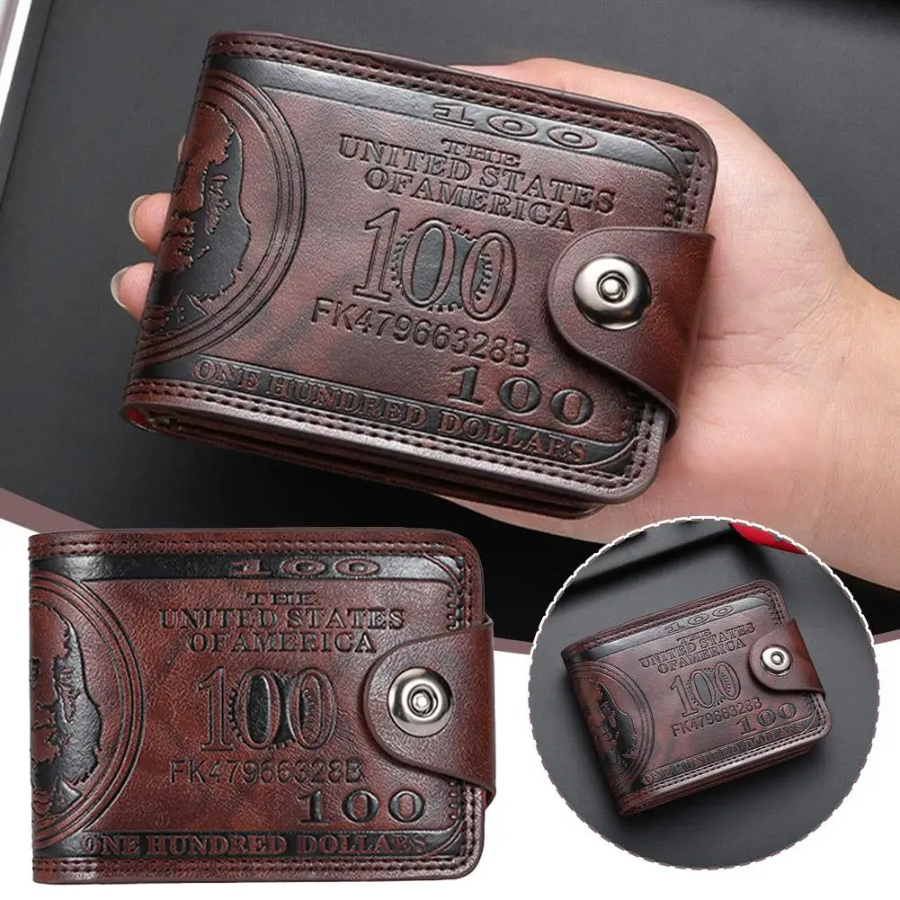 Sa24f2e560ffd45f8a83c1873f8d75092Y.webp Carteras para Hombre con cerrojo con patrón de 100 dólares estadounidenses, Cartera de cuero para Hombre con tarjetero con cremallera, monedero con bolsillo, Cartera para Hombre - AliExpress 1524 - Image 1