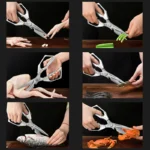 Tijeras de cocina, tijeras domésticas multifuncionales de acero inoxidable para cortar pollo y pescado, tijeras especiales - Image 4