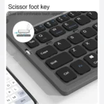 MRSVI-teclado plegable portátil con Bluetooth, dispositivos de teclado inalámbrico con soporte, teclado plegable recargable para teléfono y tableta - Image 4