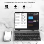 MRSVI-teclado plegable portátil con Bluetooth, dispositivos de teclado inalámbrico con soporte, teclado plegable recargable para teléfono y tableta - Image 2
