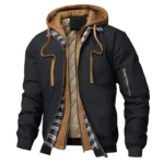 Chaqueta Cortavientos Cálida para Hombre, Otoño Invierno, Chaqueta Gruesa para Exteriores, Abrigo con Capucha para Senderismo, Parka Deportiva Térmica con Cremallera para Hombre - AliExpress 200000343