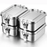 Caja Bento de acero inoxidable, fiambrera de Metal, contenedores de almacenamiento de alimentos con Clips bloqueables, cajas de aperitivos para el trabajo, la escuela - AliExpress 15