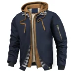 Chaqueta Cortavientos Cálida para Hombre, Otoño Invierno, Chaqueta Gruesa para Exteriores, Abrigo con Capucha para Senderismo, Parka Deportiva Térmica con Cremallera para Hombre - AliExpress 200000343 - Image 2