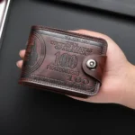 Carteras para Hombre con cerrojo con patrón de 100 dólares estadounidenses, Cartera de cuero para Hombre con tarjetero con cremallera, monedero con bolsillo, Cartera para Hombre - AliExpress 1524 - Image 4