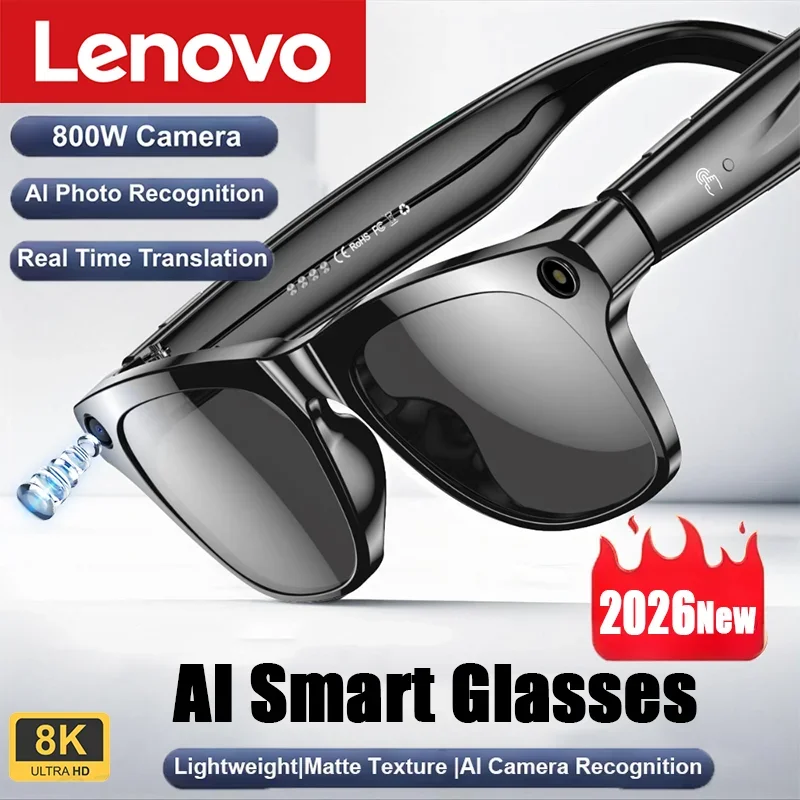 Sd2c3870eceaa4abcaddd3a60d7229beey.webp Gafas Inteligentes Lenovo con Cámara 100MP, 8K HD, Bluetooth - Image 1