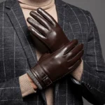 Guantes de Cuero Genuino para Hombre, Tacto y A prueba de Viento - Image 3
