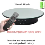 Soporte de exhibición eléctrico rotatorio de 3 velocidades, espejo giratorio de 360 grados, soporte para joyería, batería/alimentación USB para fotografía