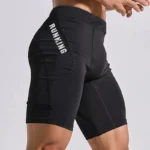 Pantalones cortos de culturismo para Hombre, bragas de gimnasio con entrepierna para entrenamiento físico, medias de compresión elásticas para músculos vivos, mallas ajustadas para Hombre - AliExpress 201768104 - Image 3